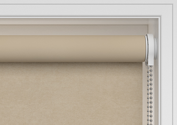 Flori Faux Suede (Blackout), Vanilla Latte - Twist&Fit Roller Blind - Image 10
